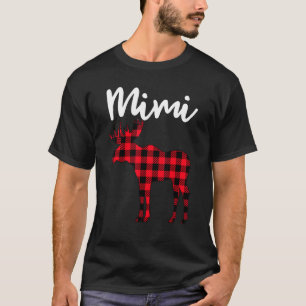 Camiseta Mimi Moose Buffalo Red Xadrez Natal Pajama Fami