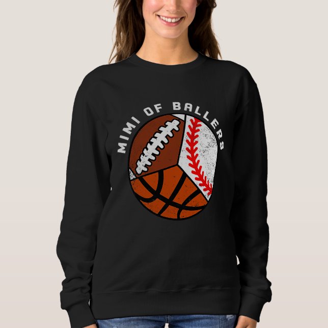 Camiseta Mimi Of Ballers Baseball Basketball Football Mimi (Frente)