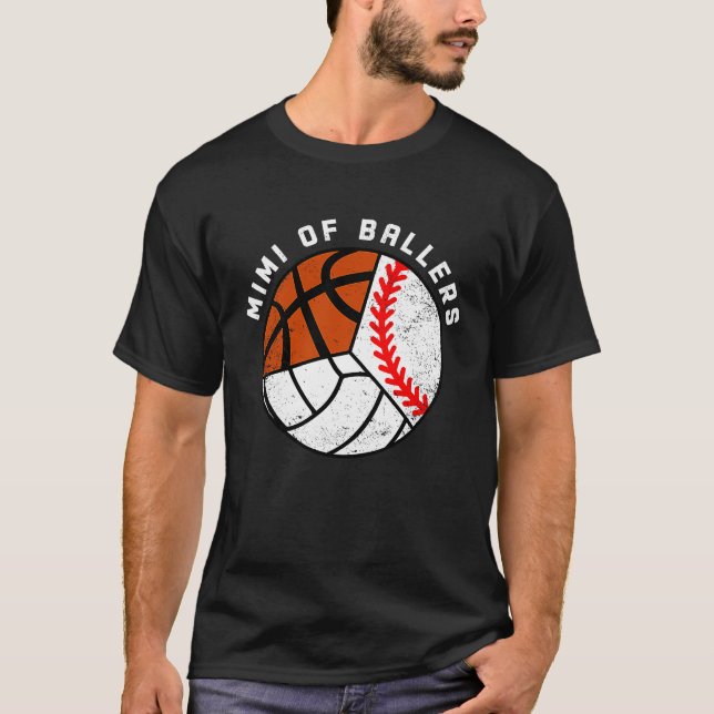Camiseta Mimi Of Ballers Baseball Volleyball Basketball Mim (Frente)