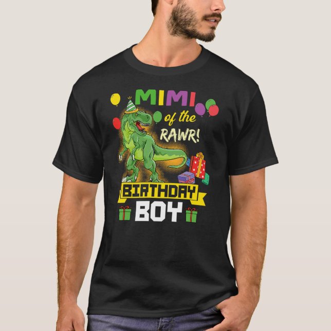 Camiseta Mimi of the Birthday Boy Dinosaur Celebration Grap (Frente)