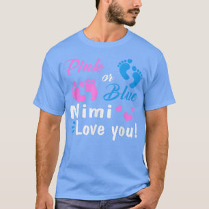 Camiseta Mimi Rosa Ou Azul Te Ama Festa De Revelação De Gên
