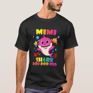 Camiseta Mimi Shark Doo Doo Funny Baby Mamãe Kids