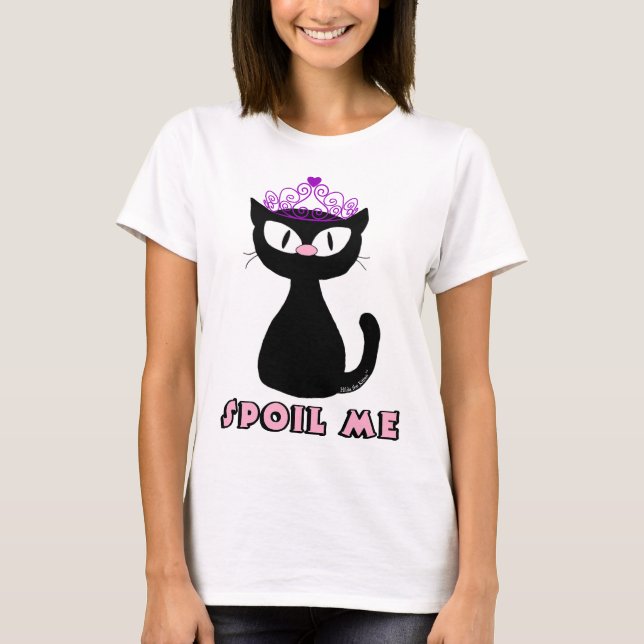 Camiseta MIMINHA Gatinha Princesa de Desenho Preto Fofa (Frente)