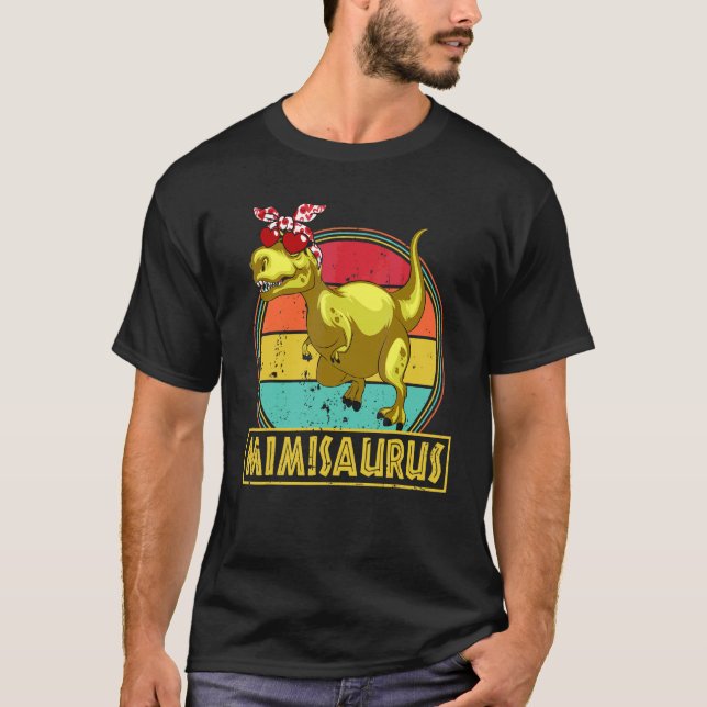 Camiseta Mimisaurus Dinossaur Rex Família de Dias de as mãe (Frente)