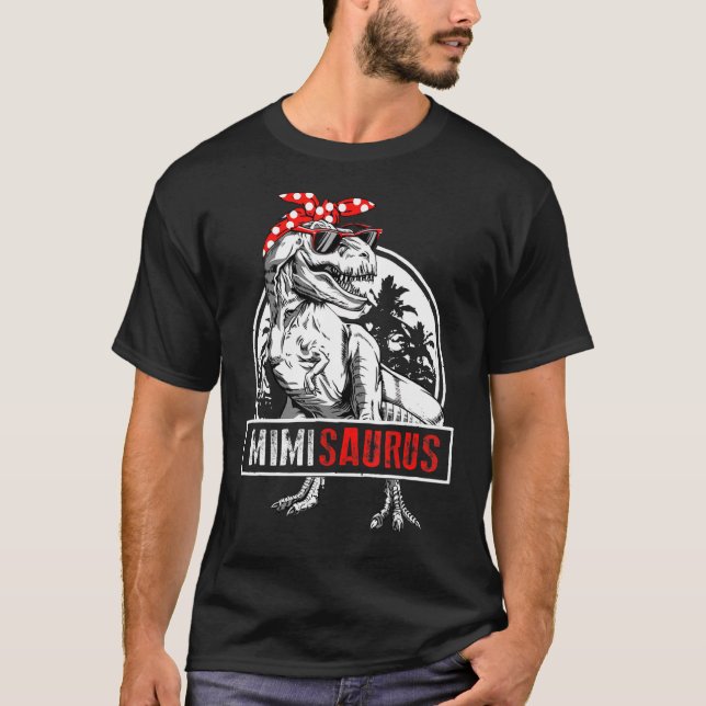 Camiseta Mimisaurus T Rex Dinosaur Mimi Saurus Dia da Mãe (Frente)