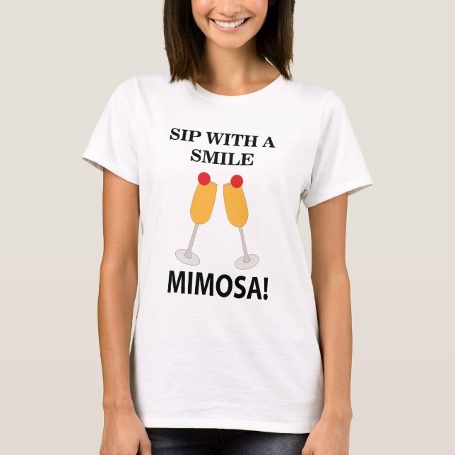 Camiseta Mimosa Sip Com Um Sorriso Mimosa (Frente)