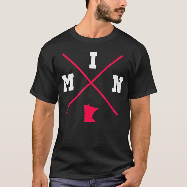 Camiseta Min Minnesota Red State Outline (Frente)