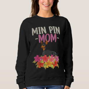 Camiseta Min Pin Dia das Mães Cachorro Dono Flores Pet Min