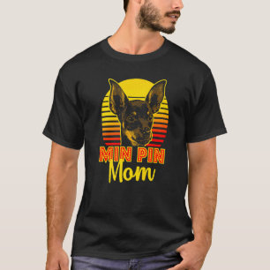 Camiseta Min Pin Mãe Vintage Miniatura Pinscher Cão 1