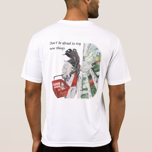 Camiseta Mind Flayer Grocery Comprando Fantasy Art Shirt (Verso)