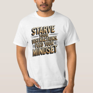 Camiseta Mindset, Fome Suas Distrações, Motivação