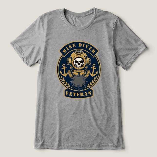 Camiseta Mine Diver Veterano Operações Subaquáticas (Design frontal)
