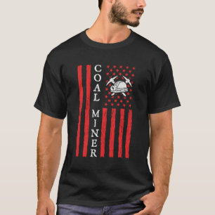 Camiseta Minerador Americano De Carvão Mineiro De Bandeira