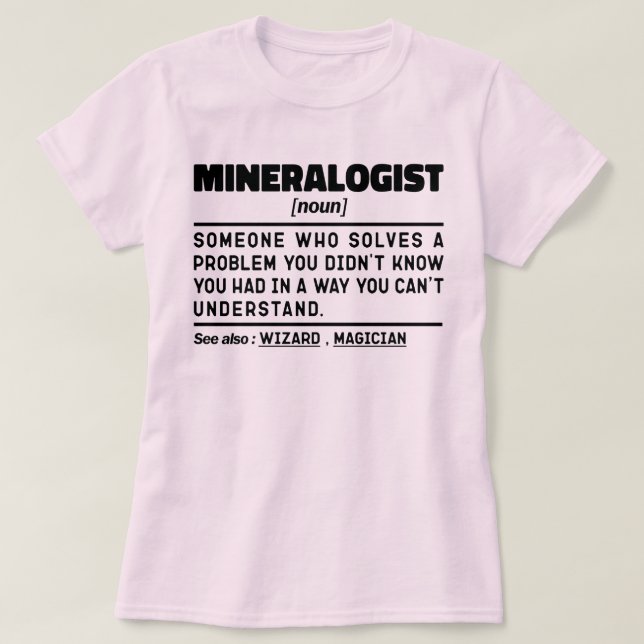 Camiseta Mineralogista Noun Geology Science Lover Legal (Frente do Design)