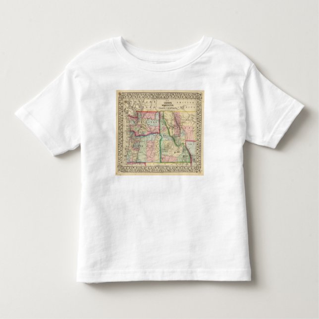 Camiseta Minério, lavagem, Idaho, mapa de Mont por Mitchell (Frente)