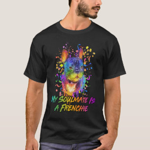 Camiseta Minha Alma Gêmea é um Cão de Resgate Frenchie Bull