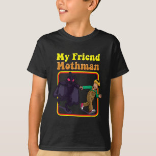 Camiseta Minha Amiga Mãe Diversão Retro Criptid Criança Mon