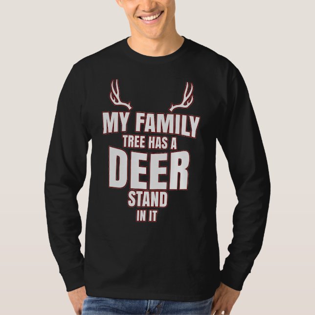 Camiseta Minha Árvore Familiar Tem Um Pé De Veado Na Caça (Frente)