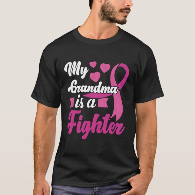 Camiseta Minha Avó É Um Apoio ao cancer de mama De Luto (Frente)