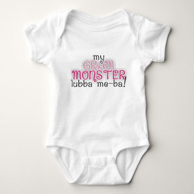 Camiseta Minha avó Lubba Meba! Baby Girl Onsie (Frente)