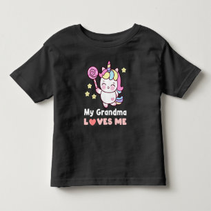 Camiseta Minha avó me ama Unicórnio Fofo
