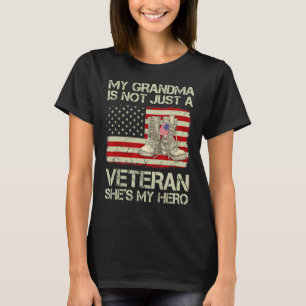 Camiseta Minha Avó Não Só Veterana Ela É Hero Combate Boo