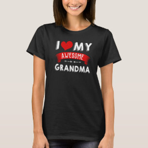 Camiseta Minha Awesomegrandma Incrível Como Minha Avó Coraç