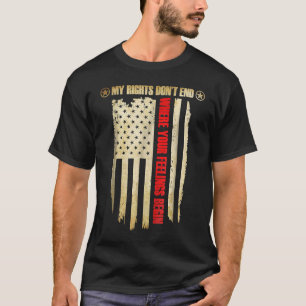 Camiseta Minha Bandeira de Direitos Não Termina Onde Seus S
