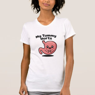 Camiseta Minha Barriga Dói de Forma Engraçada Citação Fofa