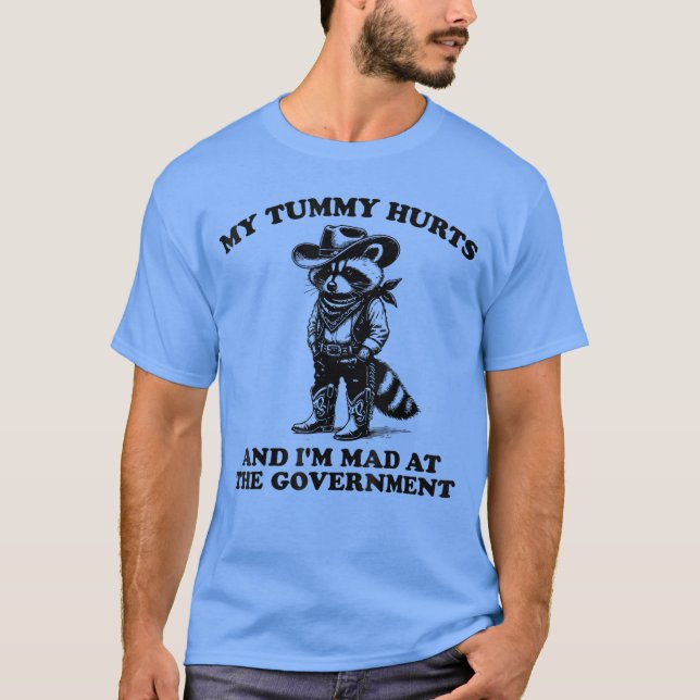 Camiseta Minha Barriga Dói E Estou Louco Com O Caubói Gover (Frente)