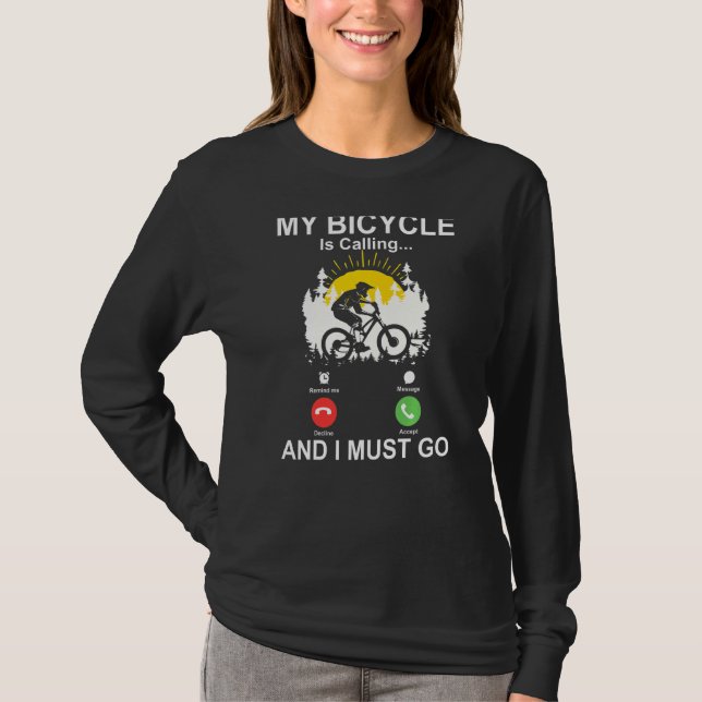 Camiseta Minha Bicicleta Está Chamando De Bicicleta Engraça (Frente)