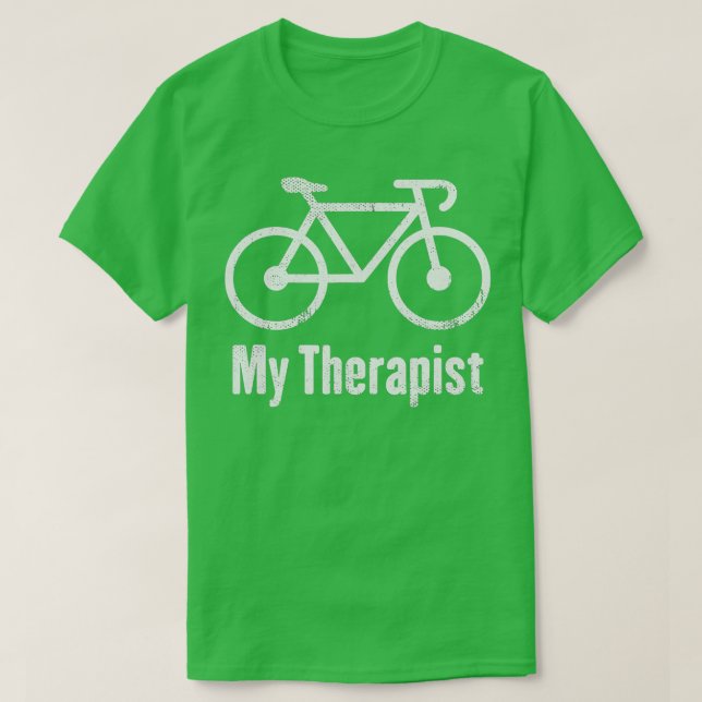 Camiseta Minha Bicicleta Terapêutica Engraçada Andando (Frente do Design)