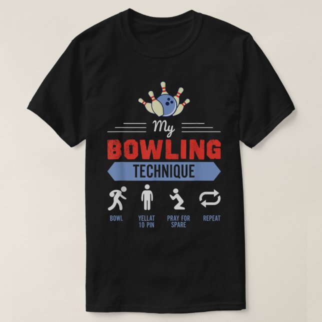 Camiseta Minha Boliche da Boliche, Funny Bowler, Deu 155 (Frente do Design)