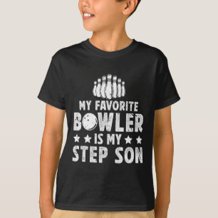 Camiseta Minha Boliche Favorita De Bowler Stepdad pai Passo