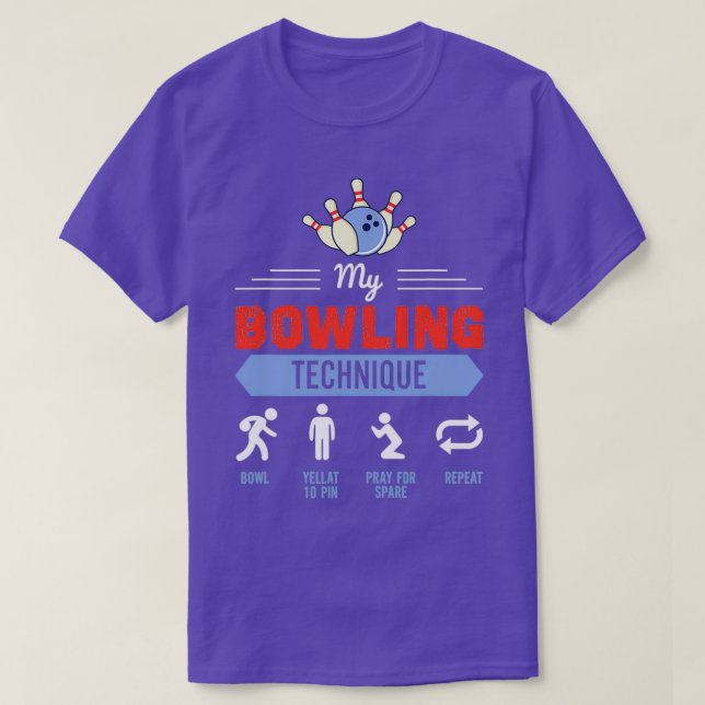 Camiseta Minha Boliche Technique Boliche Engraçada Bowler (Frente do Design)