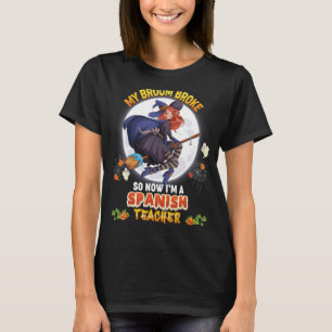 Camiseta Minha Broom partiu, agora sou professor espanhol H