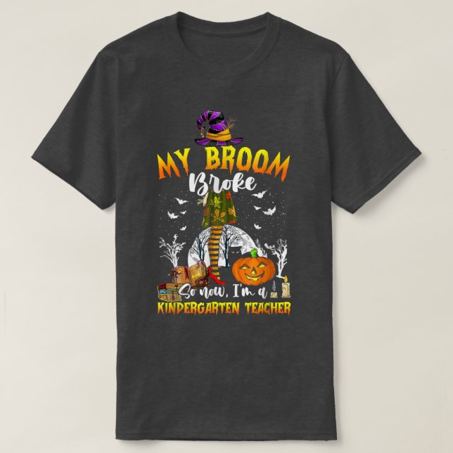 Camiseta Minha Broom partiu, então agora sou professor de j (Frente do Design)