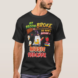 Camiseta Minha Broom Quebrou E Tornei-Me Um Halloween De Pr