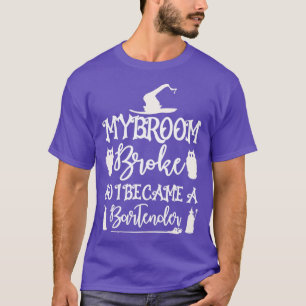 Camiseta Minha Broom Quebrou Então Eu Me Tornei Um Hallowee