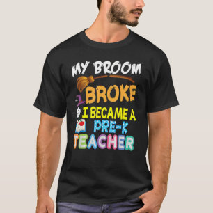 Camiseta Minha Broom Quebrou Então Eu Me Tornei Um Hallowee