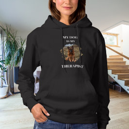 Camiseta Minha cadela é a minha terapeuta foto preta