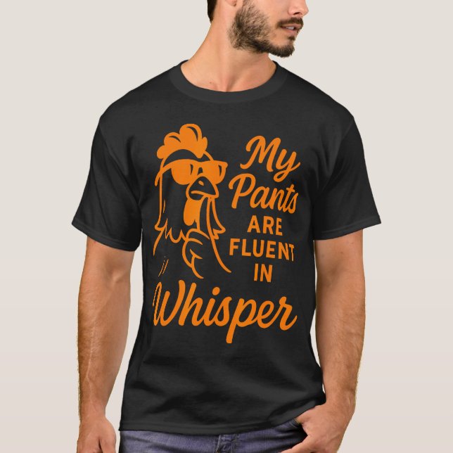Camiseta Minha Calça é Fluente em Galo de Frango Sussurrant (Frente)