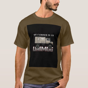 Camiseta Minha câmera é uma UNIMOG sobre Gráfico Negro