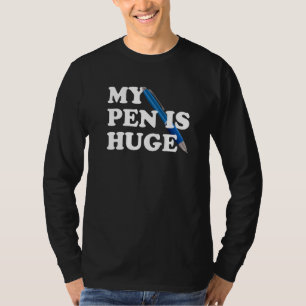 Camiseta Minha Caneta É Enorme  Escritor Autor Humor Espert