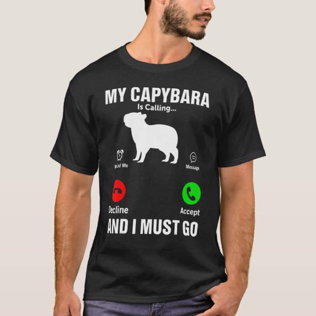 Camiseta Minha Capybara Está Ligando E Preciso Ir Rodent Ca (Frente)