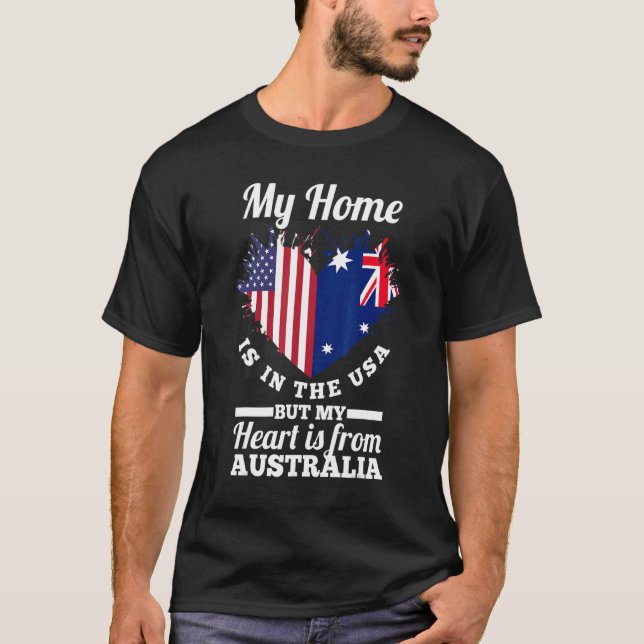 Camiseta Minha Casa Está Nos Eua Mas Meu Coração É Austral (Frente)