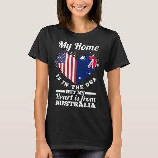 Camiseta Minha Casa Fica Nos EUA Mas Meu Coração É Da Austr