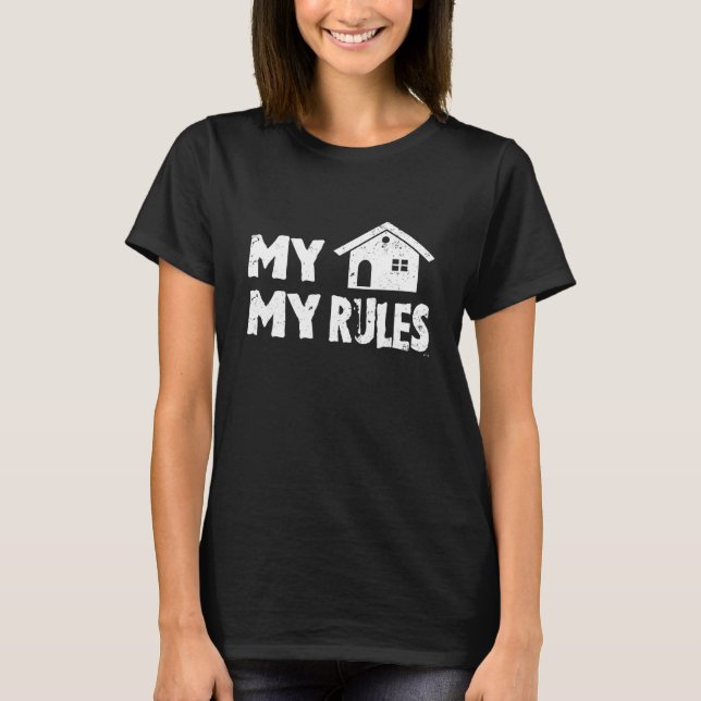 Camiseta Minha Casa, Meu Construtor de Regras (Frente)
