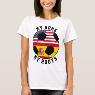 Camiseta Minha Casa Minhas Raízes Bandeira da Espanha Futeb