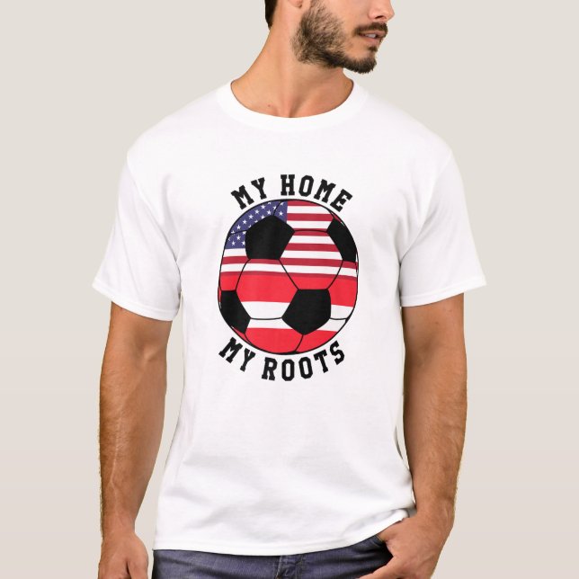 Camiseta Minha Casa Minhas Raízes Futebol Áustria (Frente)